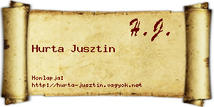 Hurta Jusztin névjegykártya